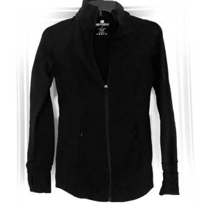 90 Degrees Full Zip Black Workout Top